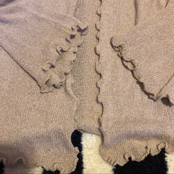 Vintage Front Tie Lettuce Hem Cardigan - Picture 5 of 5